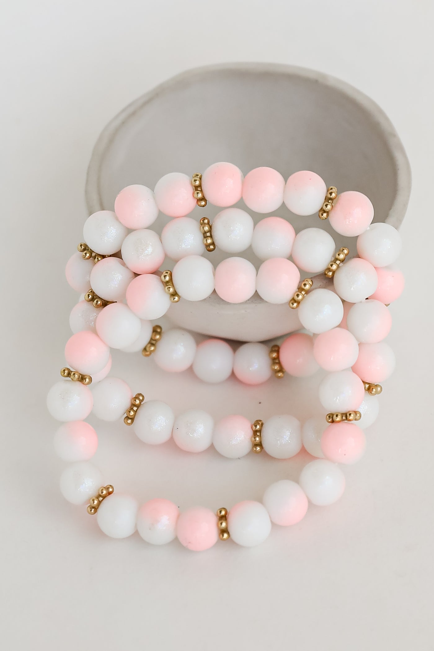 Pink Beaded Bracelet Set