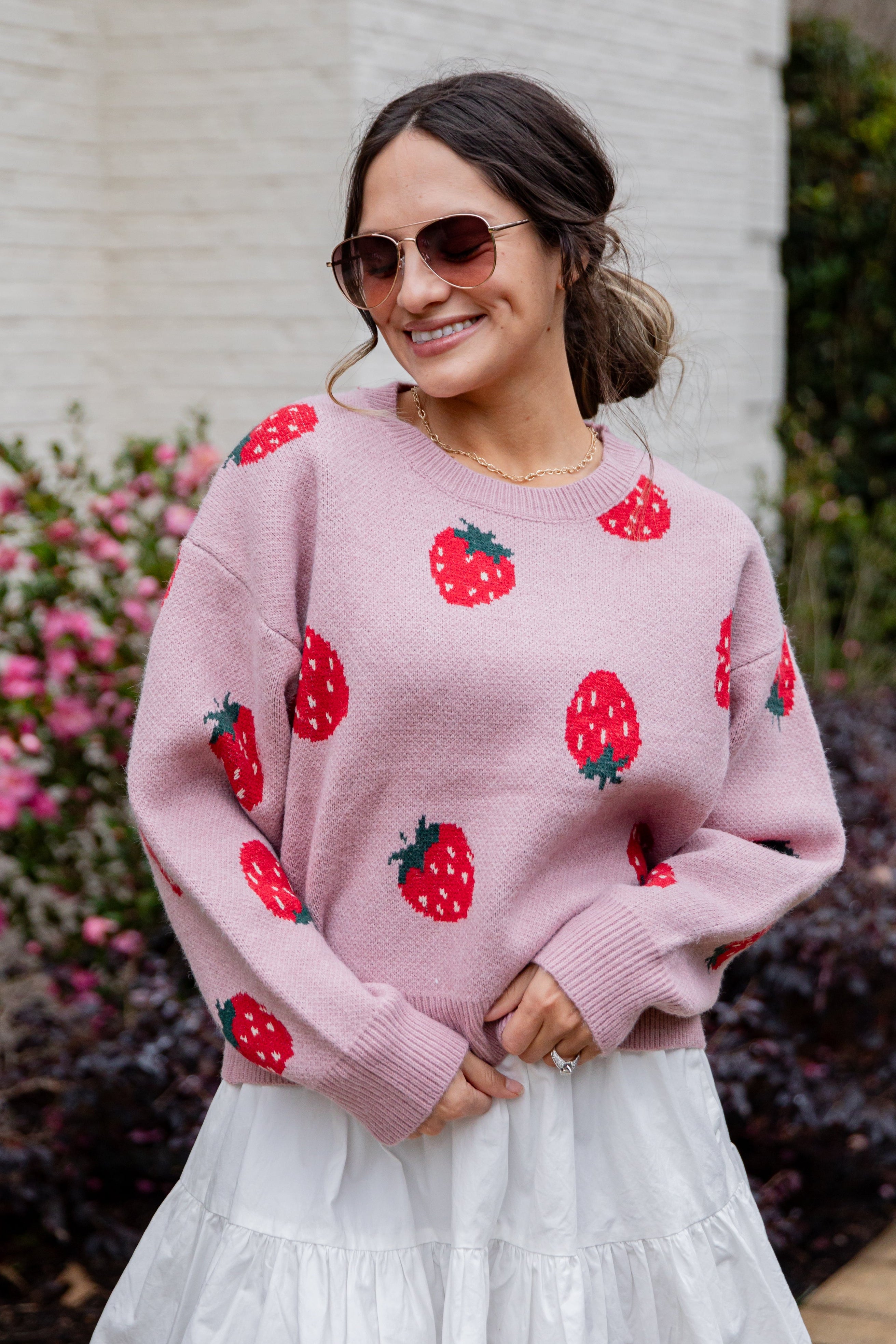 ANDMARY Rosie flower knit tops ピンク ANDMARY Rosie flower knit tops ピンクの通販 | THEDANCECREATIONS