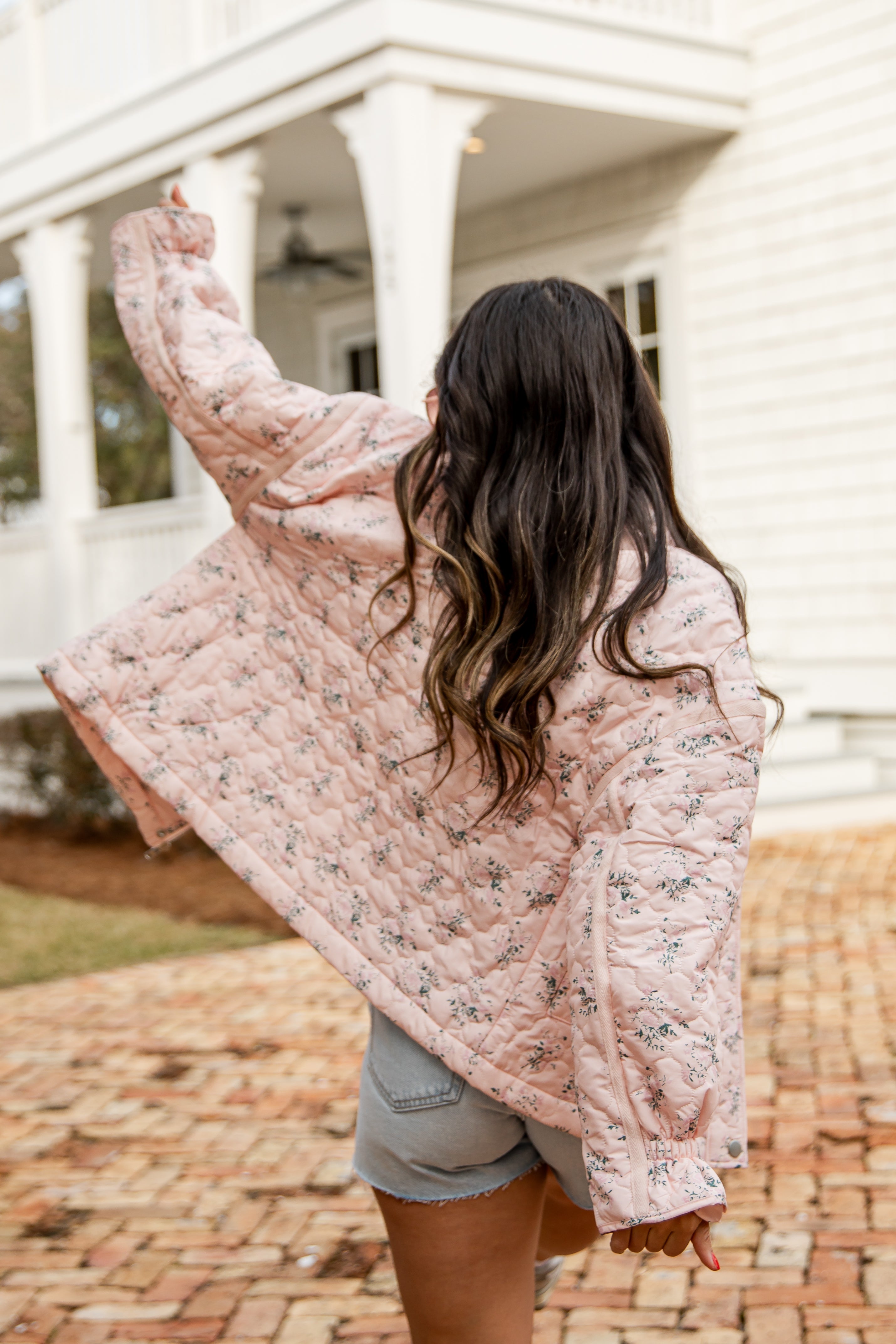 Sweet Soul Blush Floral Quilted Jacket