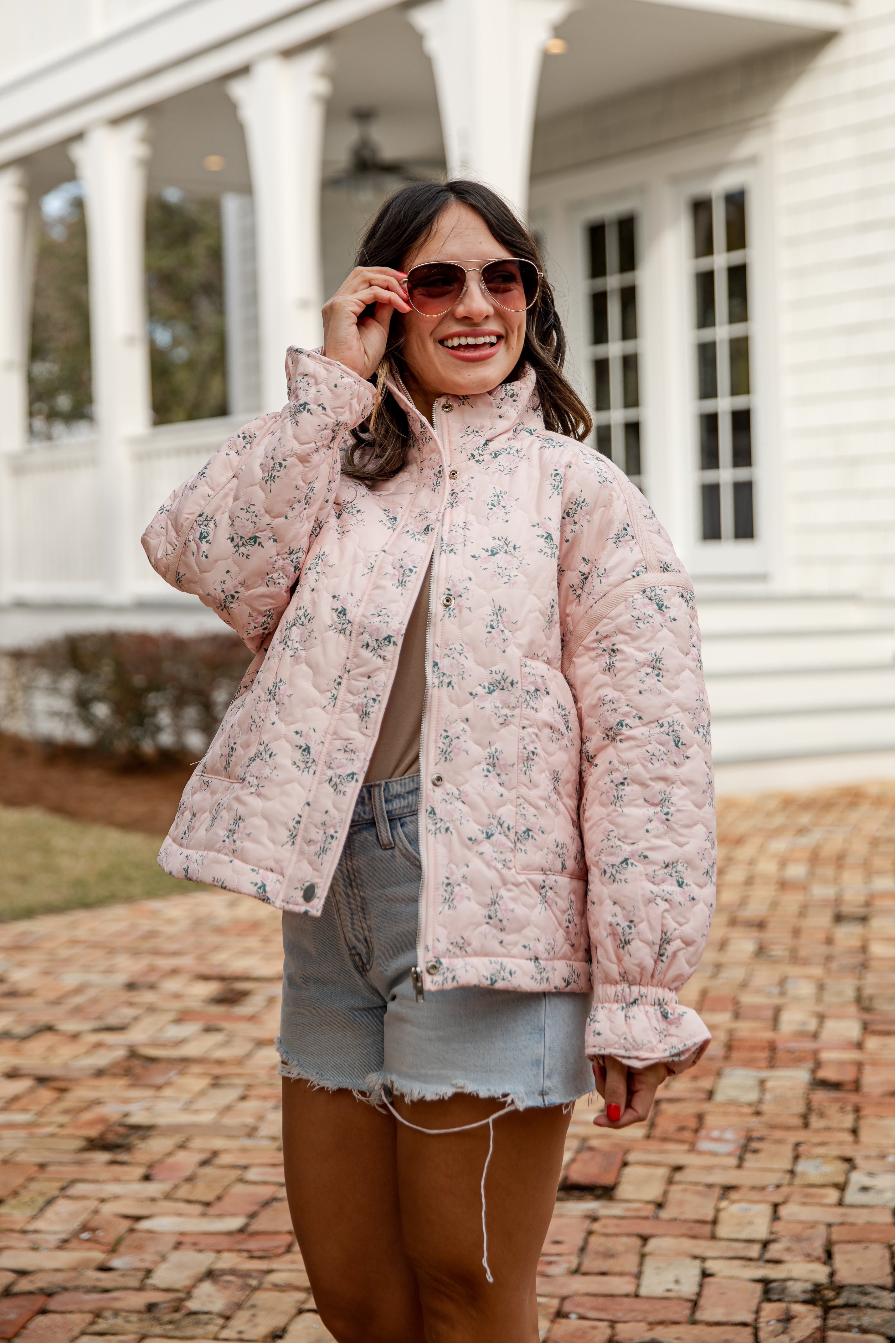 Sweet Soul Blush Floral Quilted Jacket