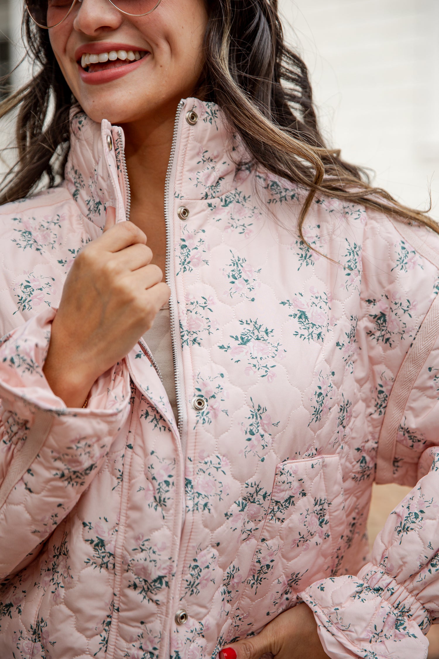 Sweet Soul Blush Floral Quilted Jacket