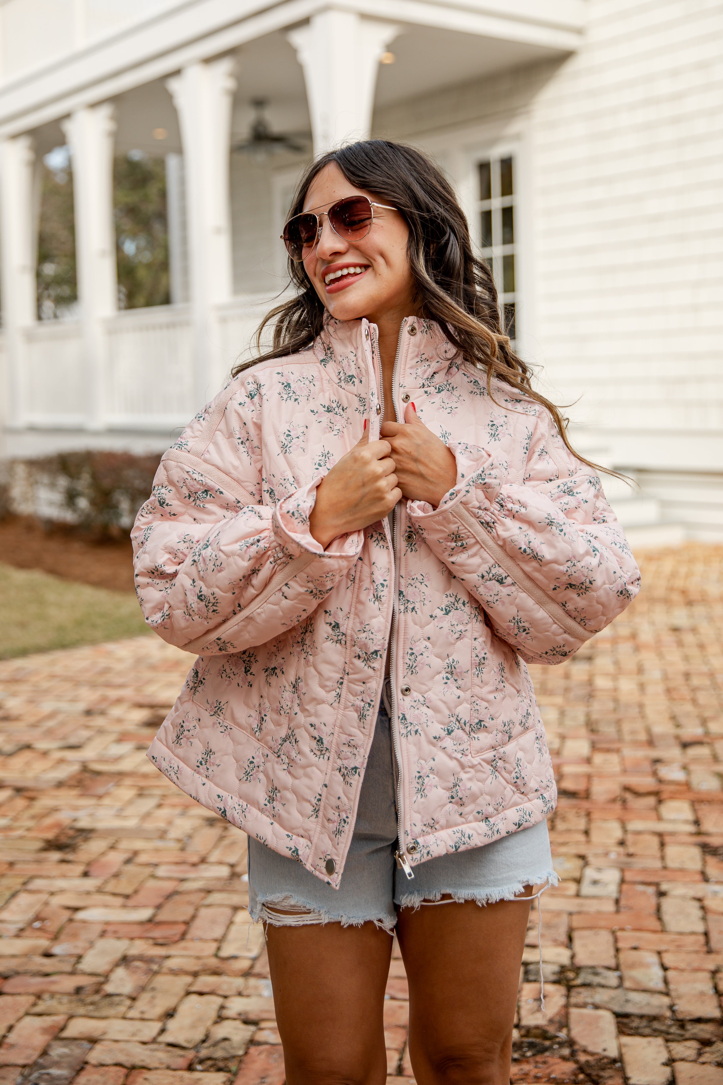 Sweet Soul Blush Floral Quilted Jacket
