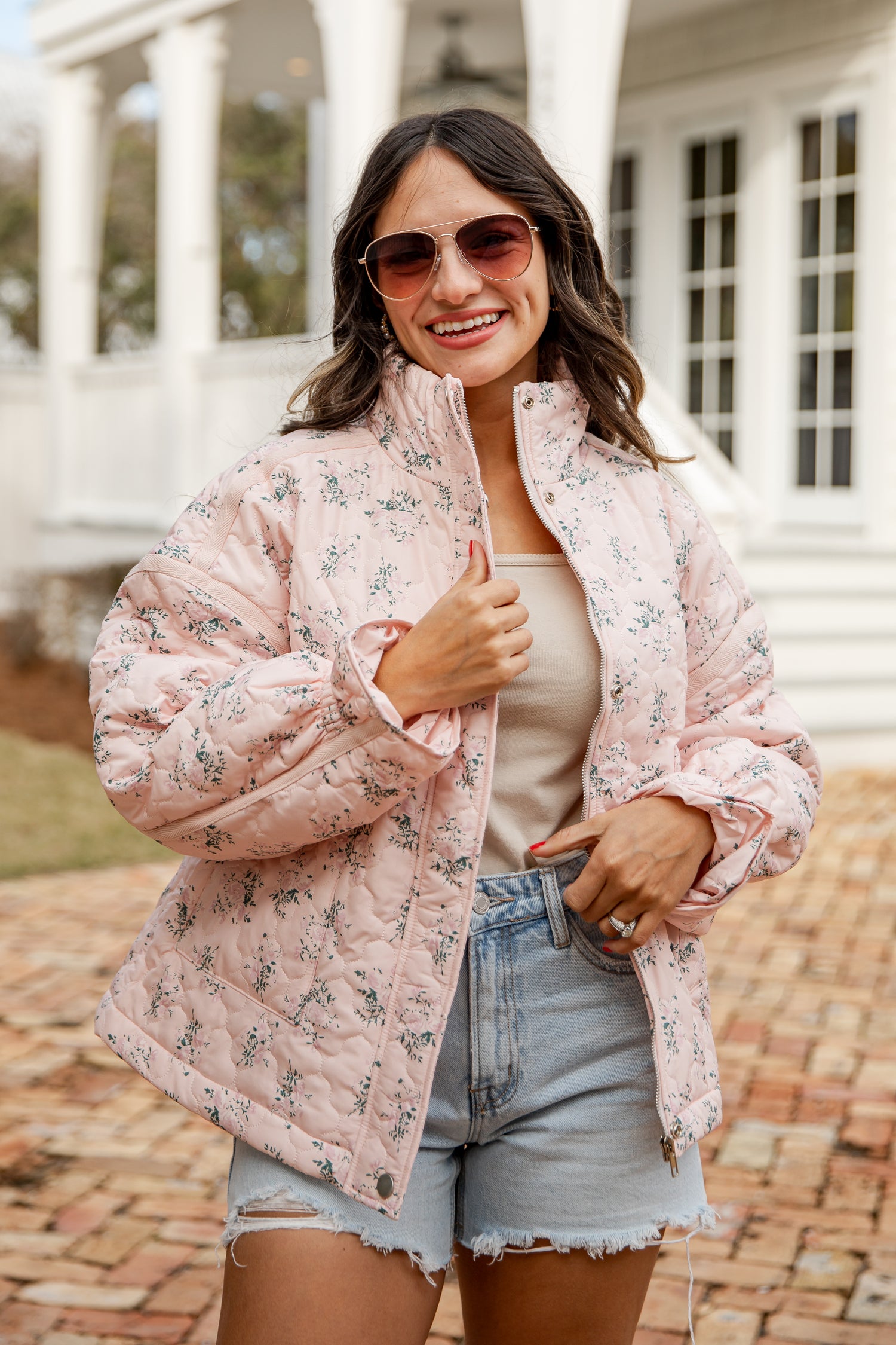 Sweet Soul Blush Floral Quilted Jacket