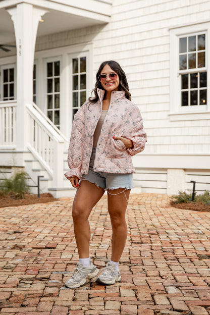 Sweet Soul Blush Floral Quilted Jacket