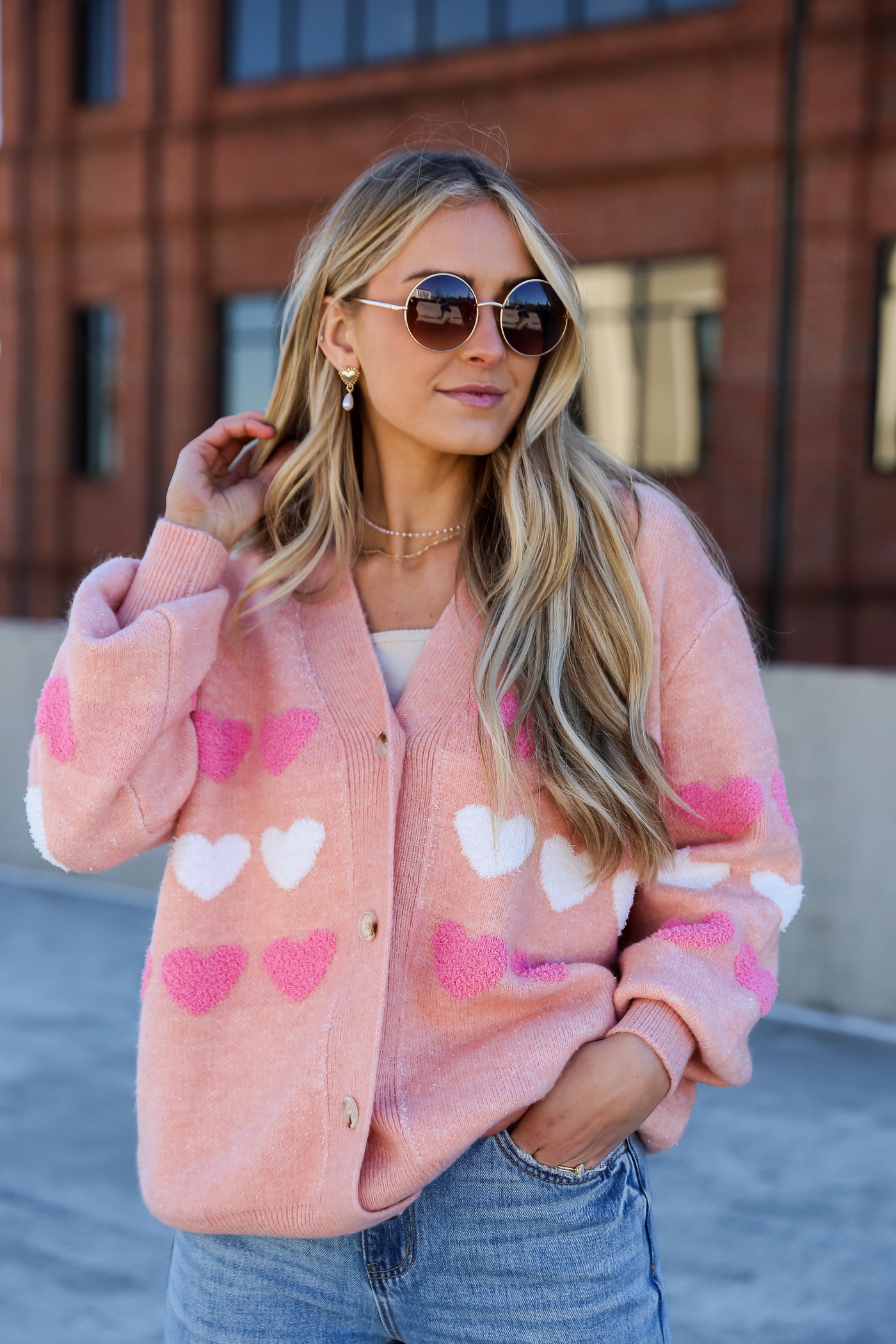 Blush Heart Sweater Cardigan