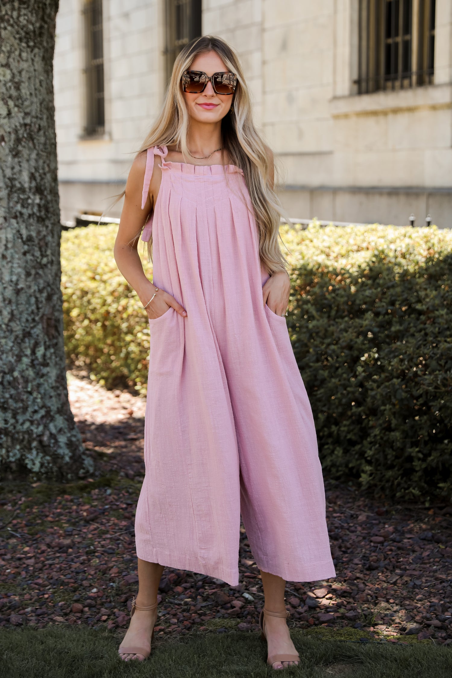 Definitely Lovable Blush Jumpsuit