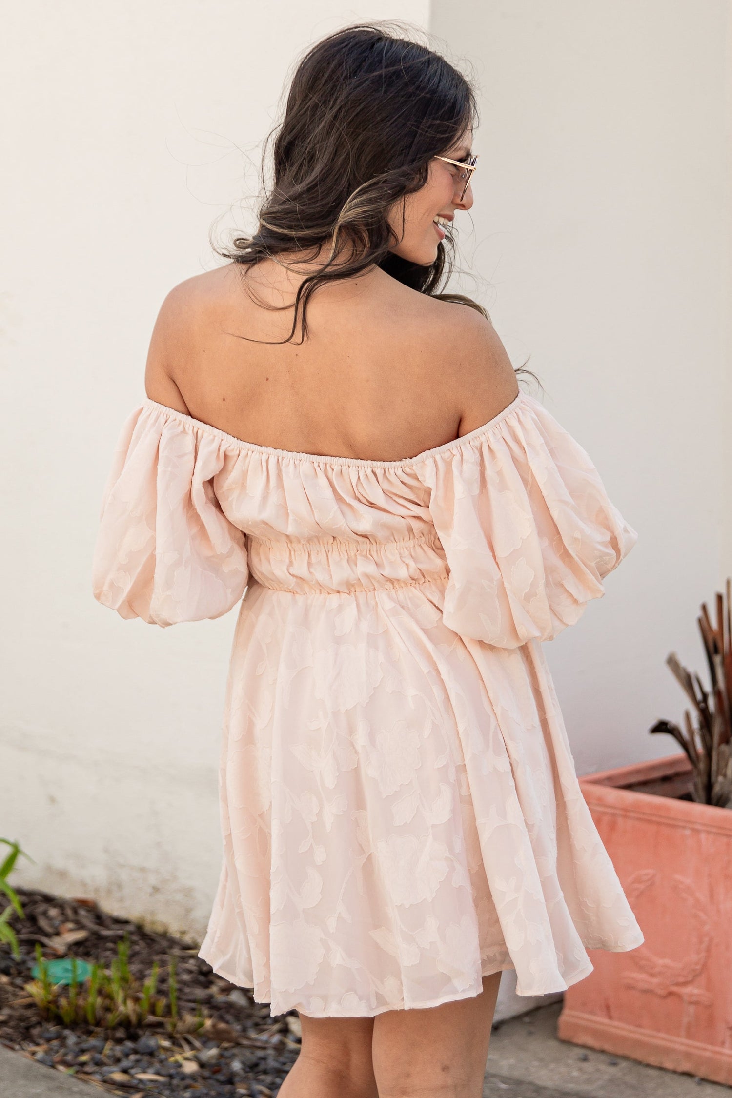 mini bell dress Blush Puff Sleeve Mini Dress | Trendy Women's Clothing