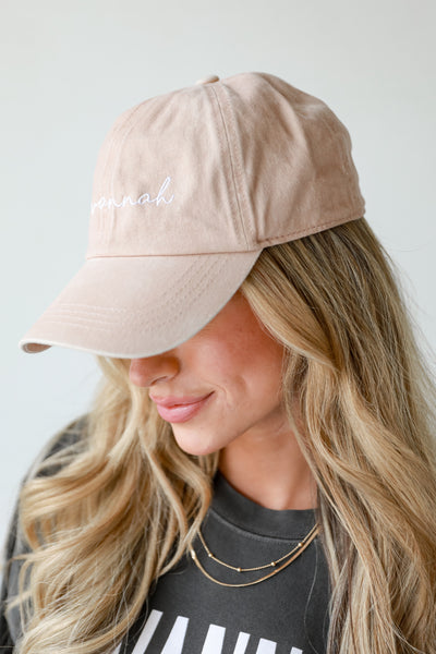 pink Savannah Embroidered Hat side view