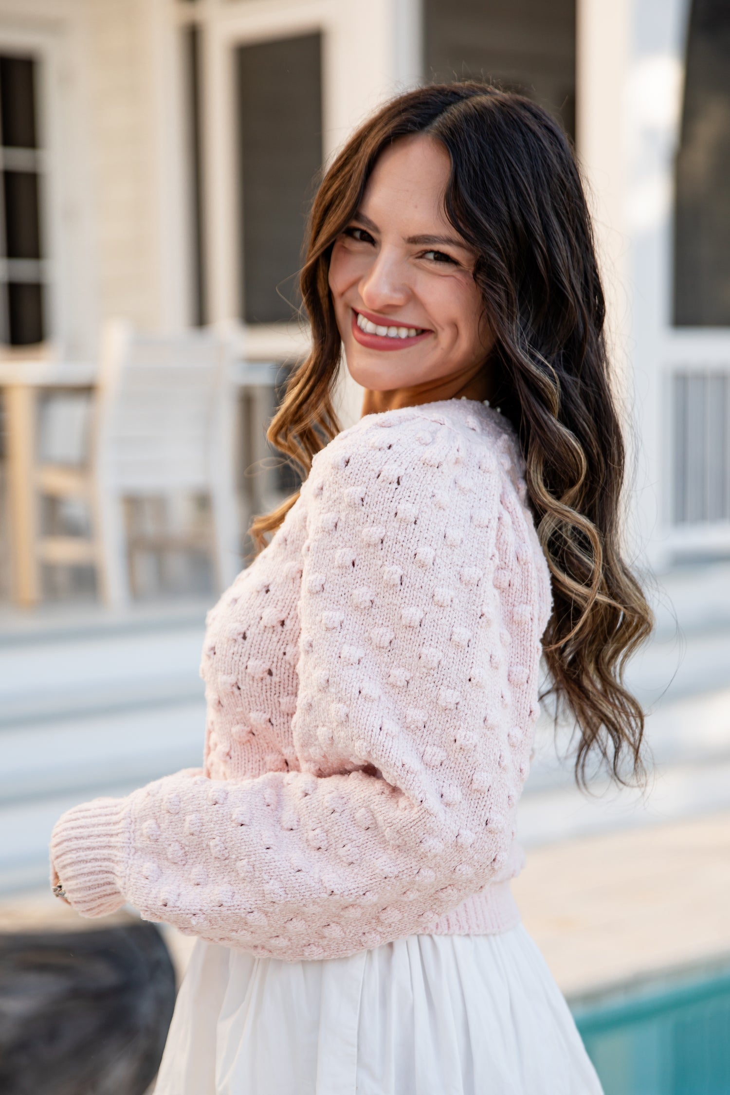 Blushing Daisy Sweater Cardigan | Trendy Women's Clothes | ShopDressUp Blush / Large Blushing Daisy Sweater Cardigan | Trendy Women's Clothes | ShopDressUp Blush / Large