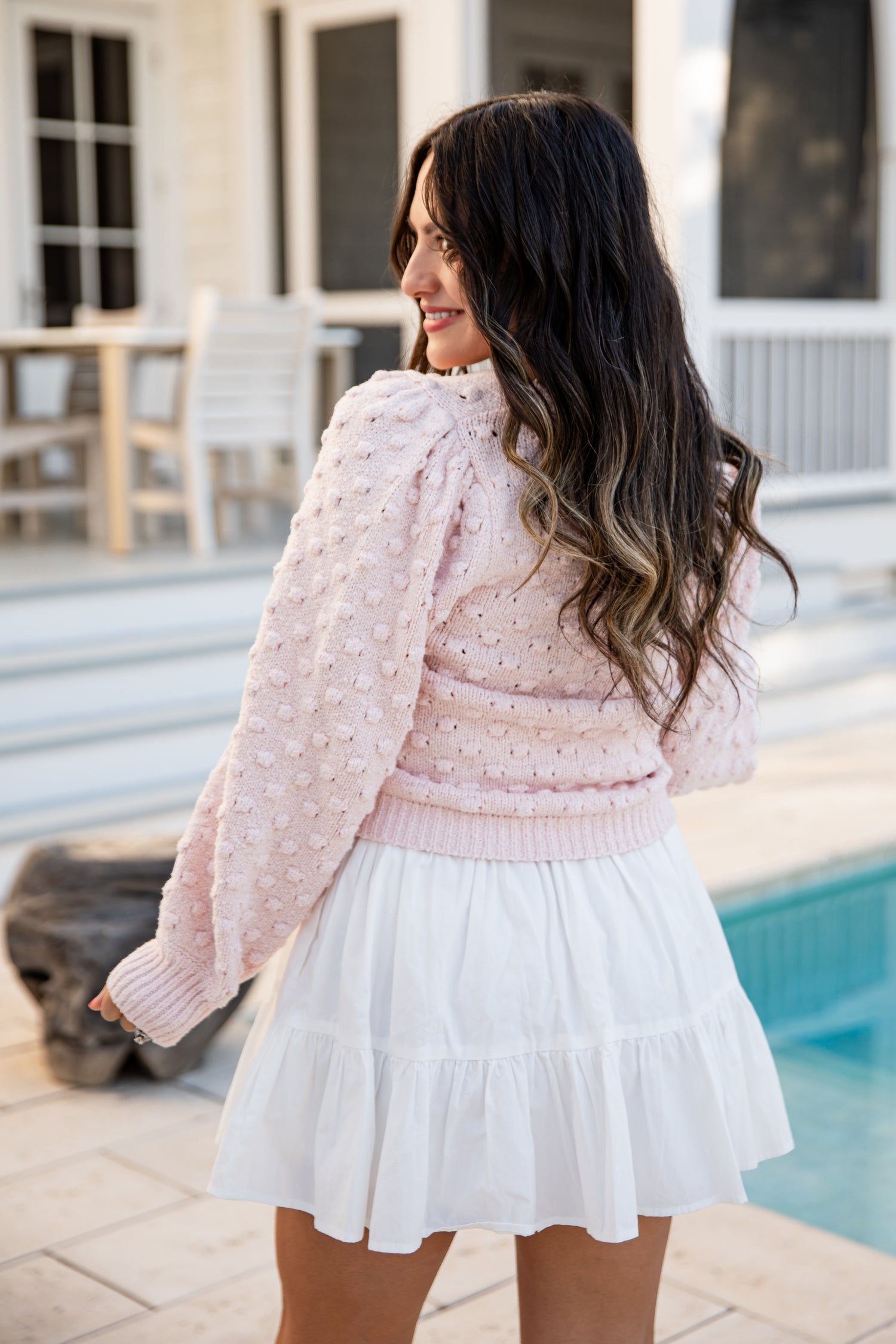 Blushing Daisy Sweater Cardigan | Trendy Women's Clothes | ShopDressUp Blush / Large Blushing Daisy Sweater Cardigan | Trendy Women's Clothes | ShopDressUp Blush / Large