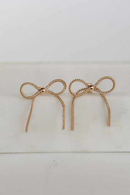 Ava Gold Bow Earrings