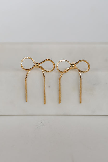 Sami Gold Bow Earrings