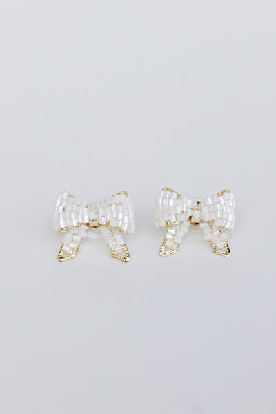 Bow Stud Earrings close up