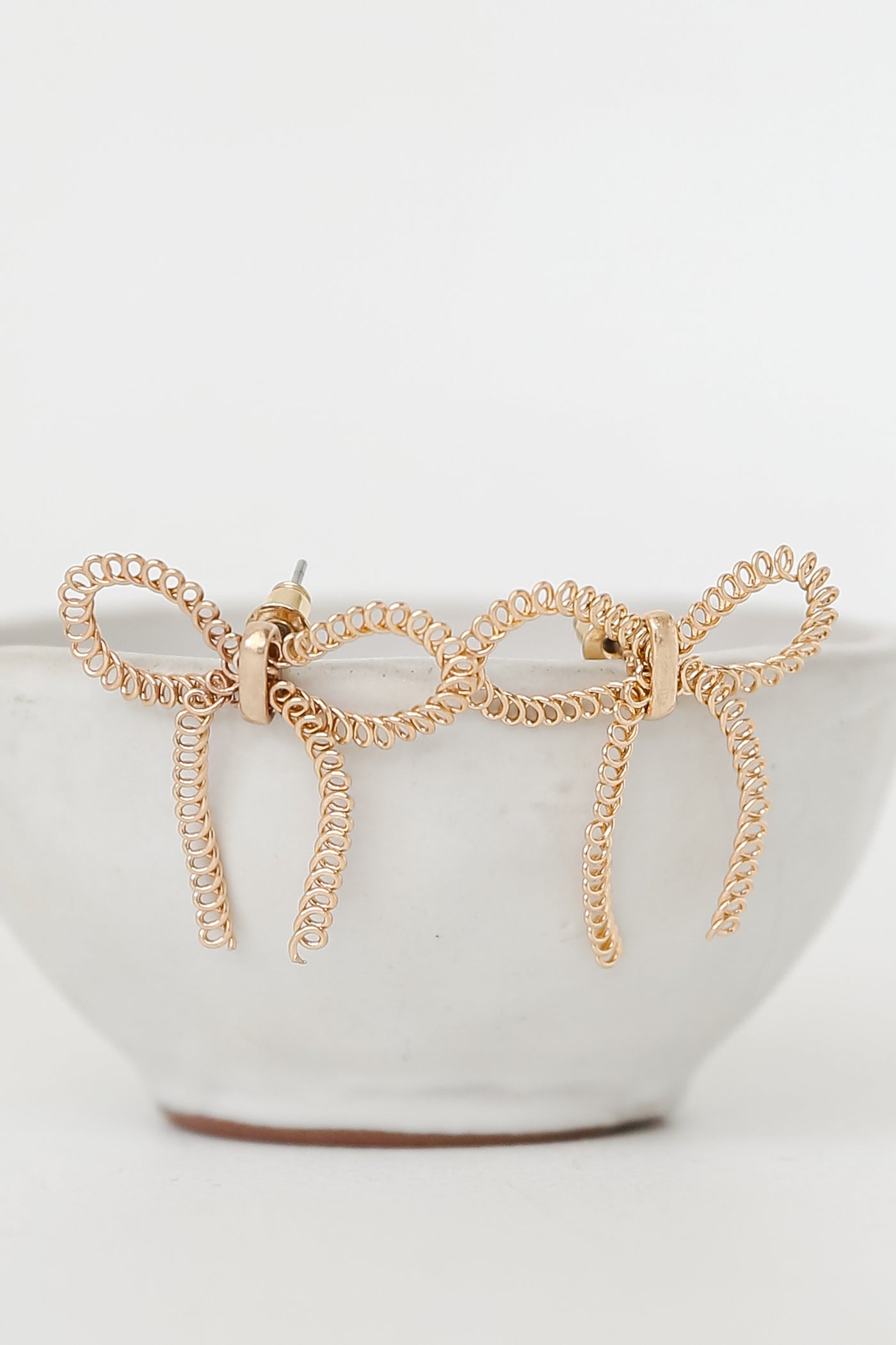 trendy Gold Bow Earrings