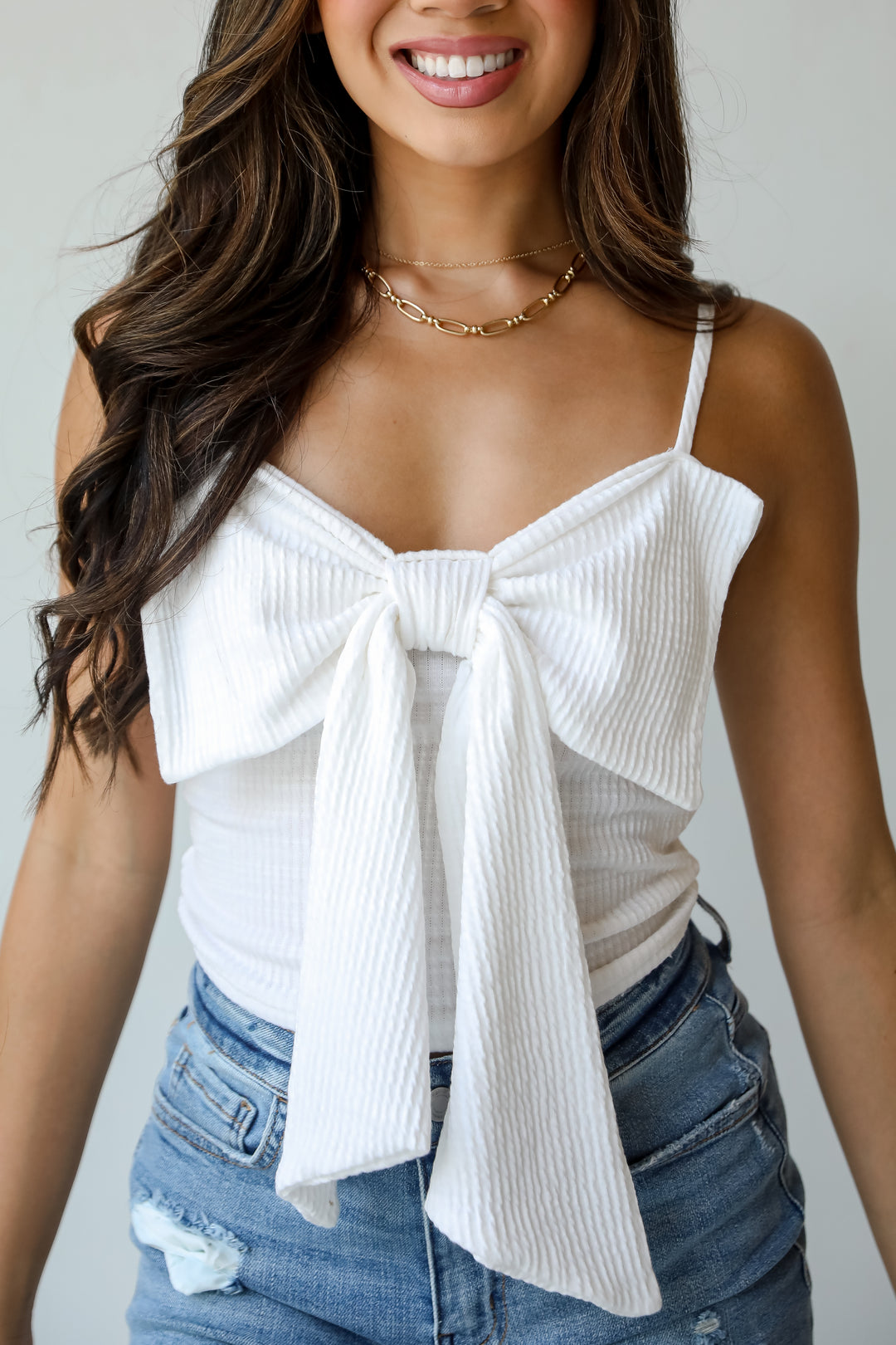 Maggie Cropped Bow Tank