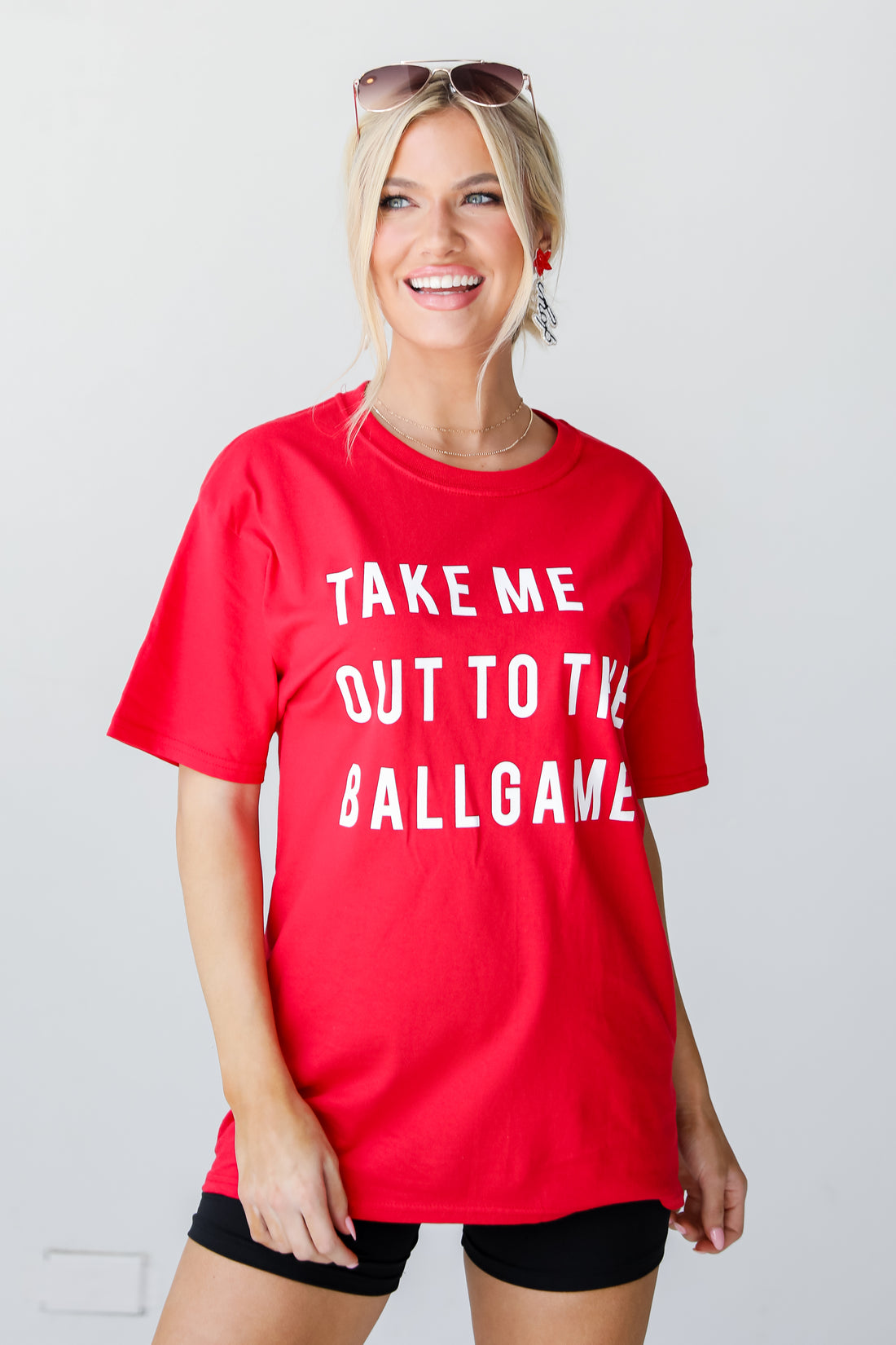 Red Take Me Out To The Ballgame Tee