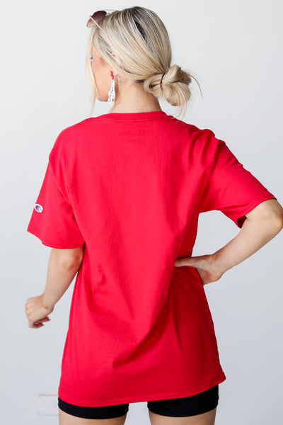 Red Take Me Out To The Ballgame Tee back view