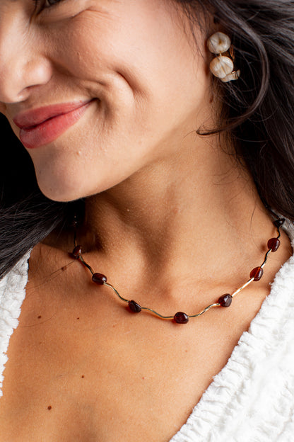 Jenna Brown Beaded Necklace