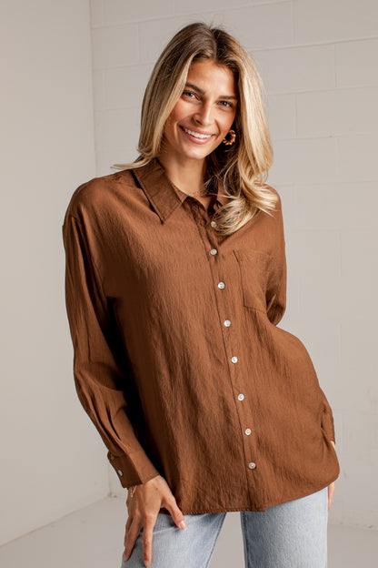 Making Plans Button-Up Blouse