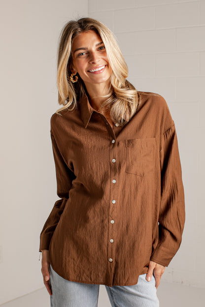 Making Plans Button-Up Blouse
