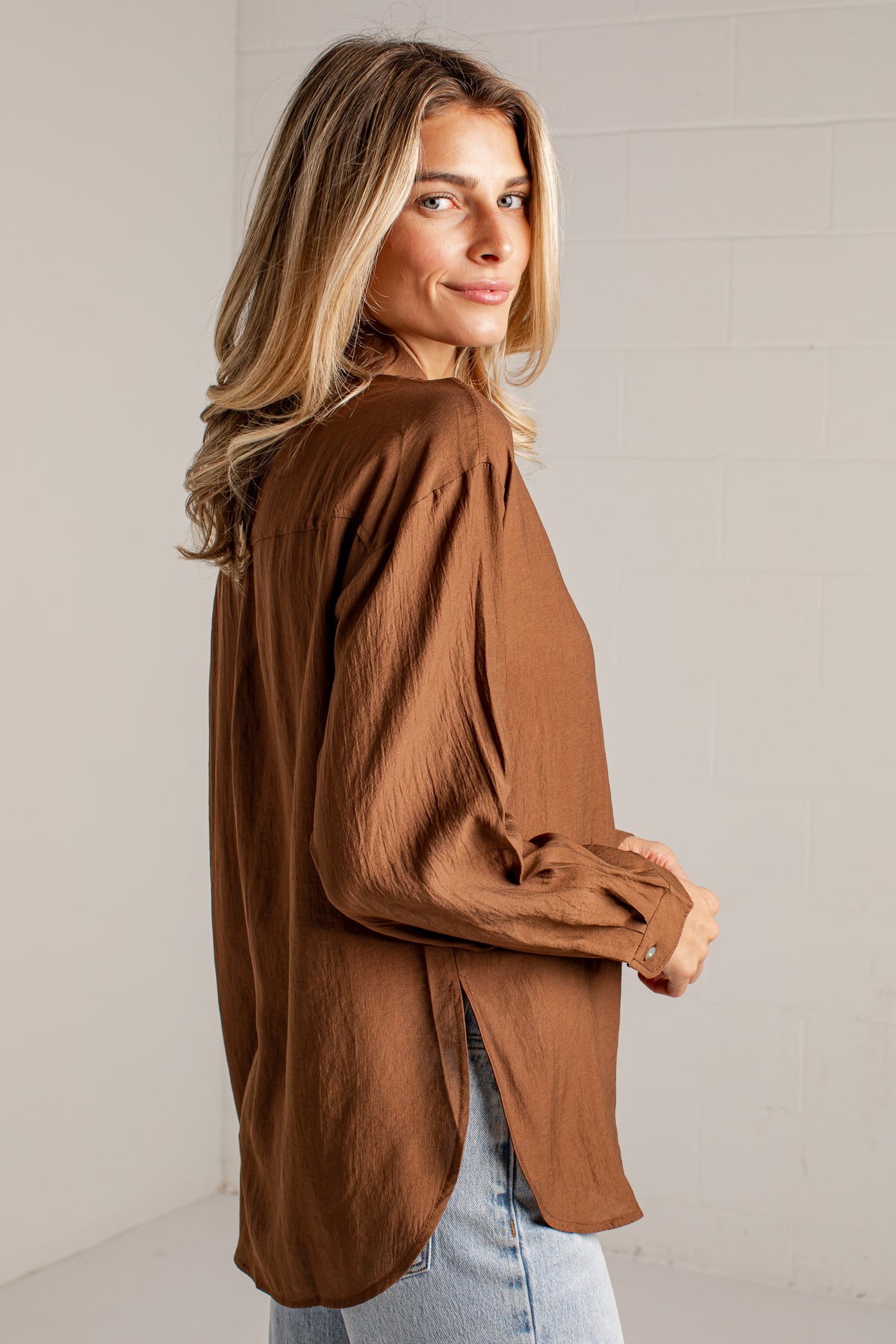 Making Plans Button-Up Blouse