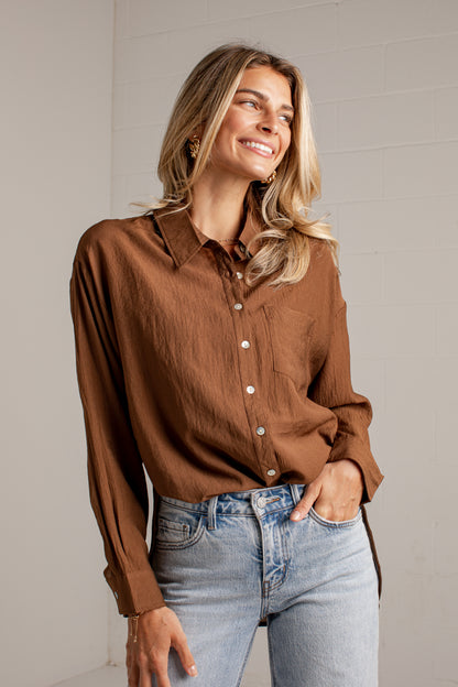 Making Plans Button-Up Blouse