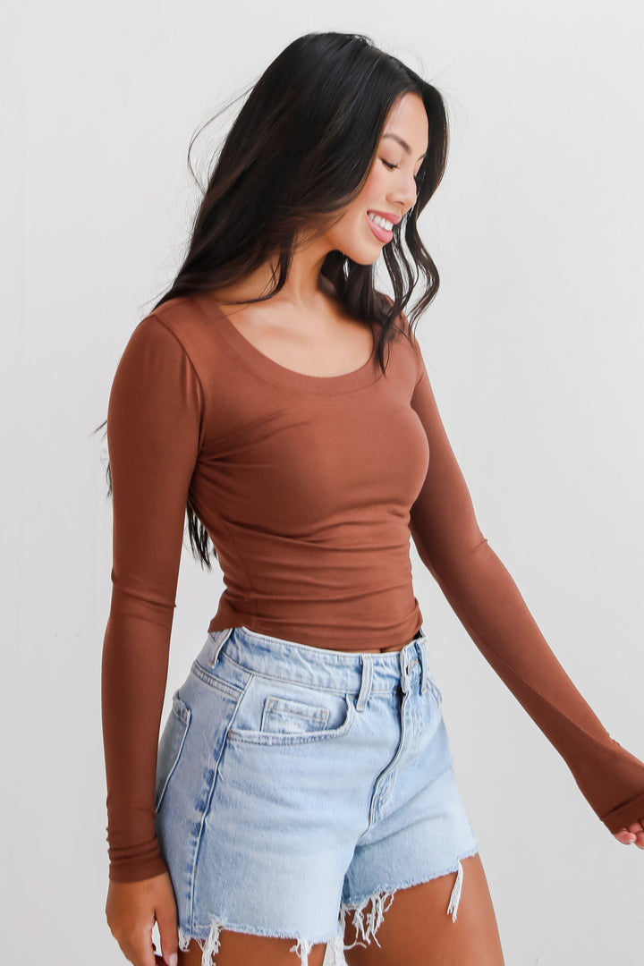 Sloane Everyday Cropped Long Sleeve Top