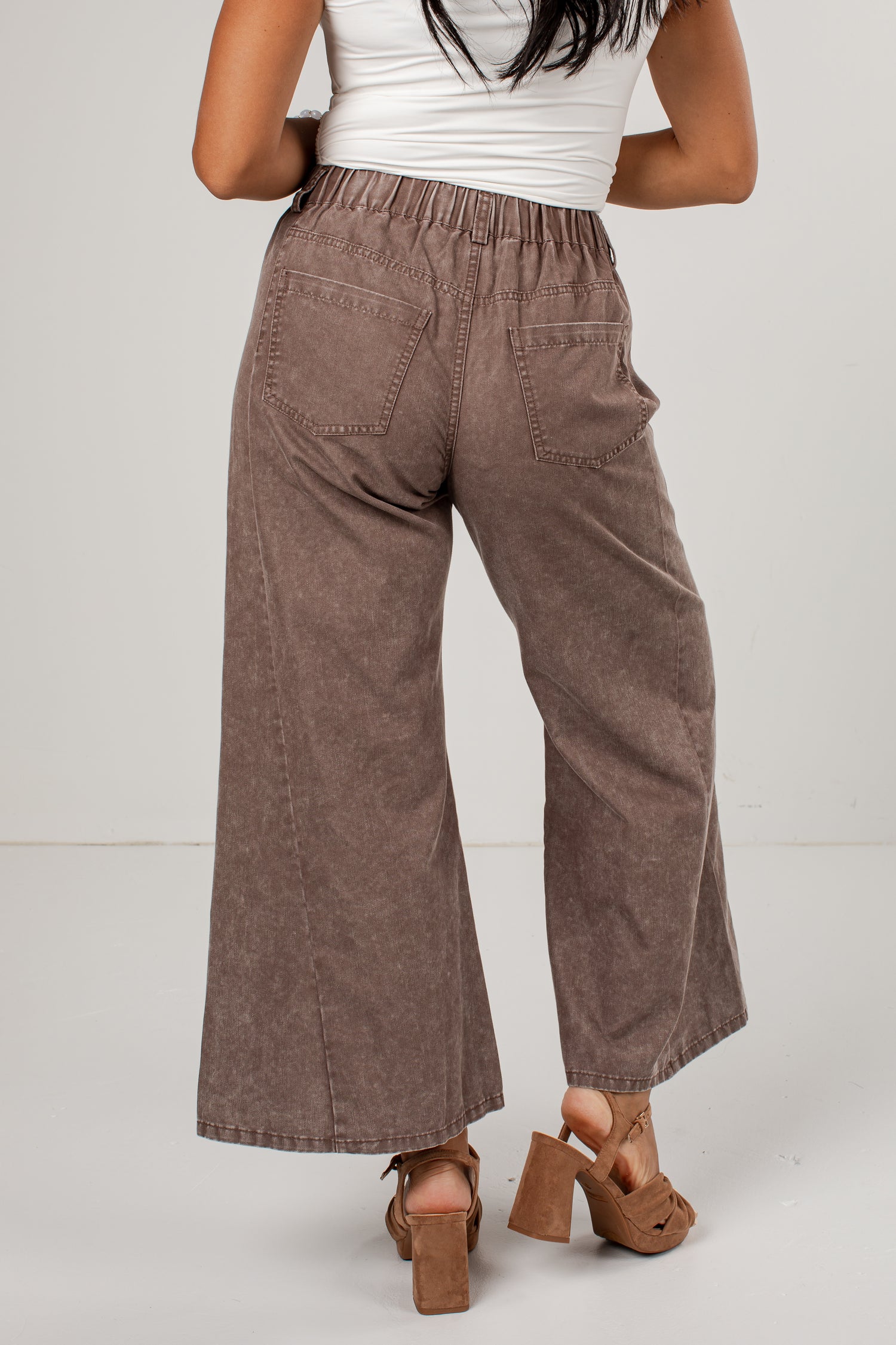 Espresso Hour Brown Drawstring Pants