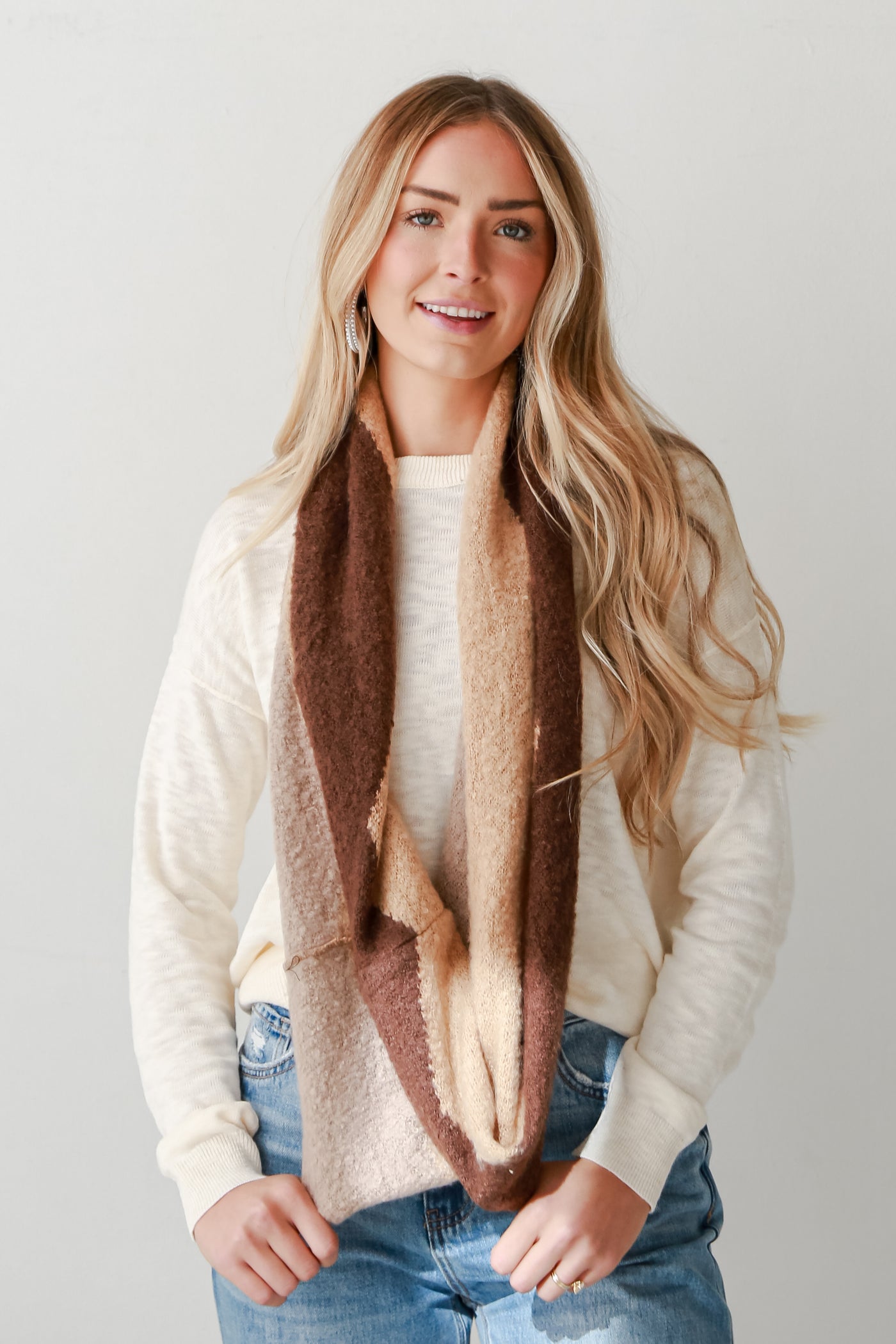 Brown Infinity Scarf for women