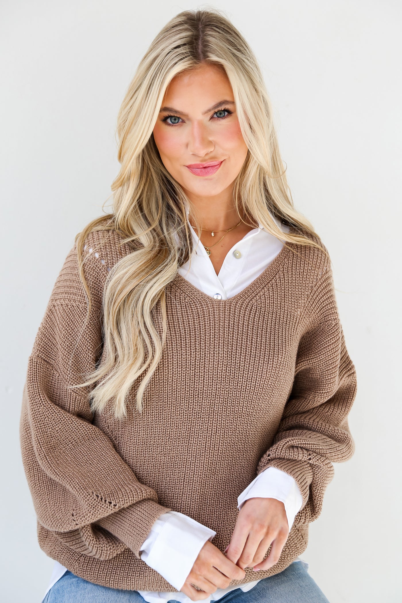 Beige Oversized Sweater for women