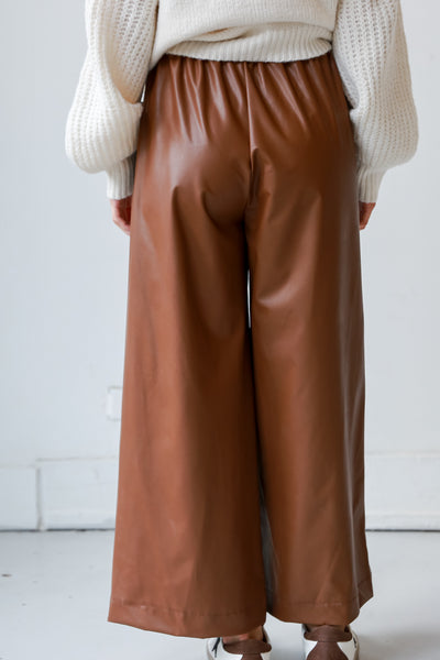 Camel Leather Pants for women