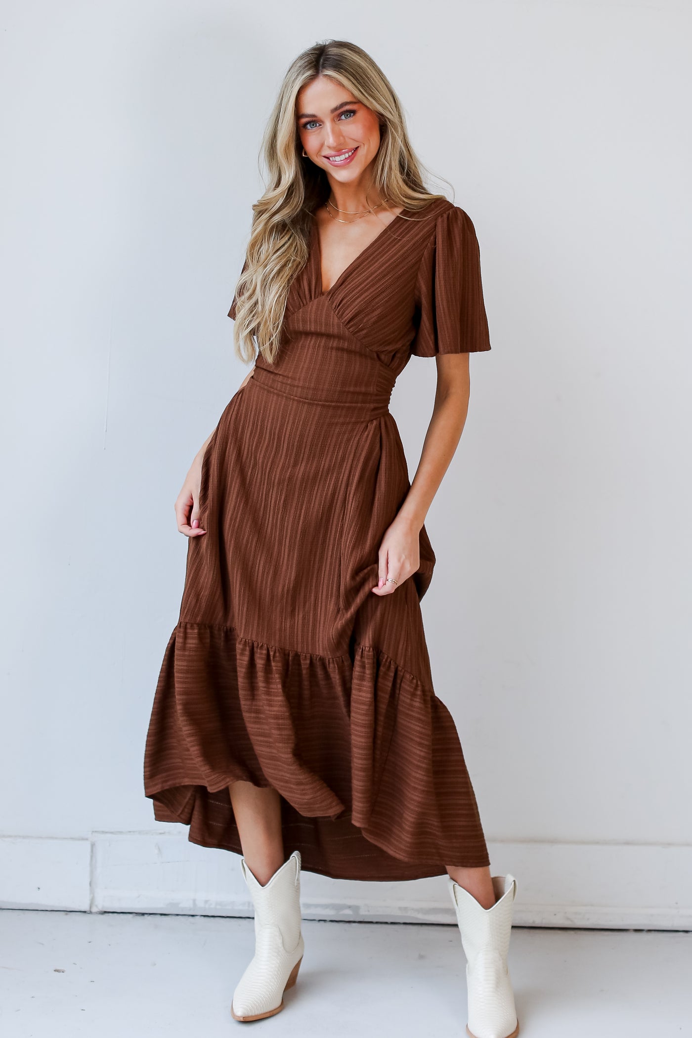 brown Maxi Dress for fall
