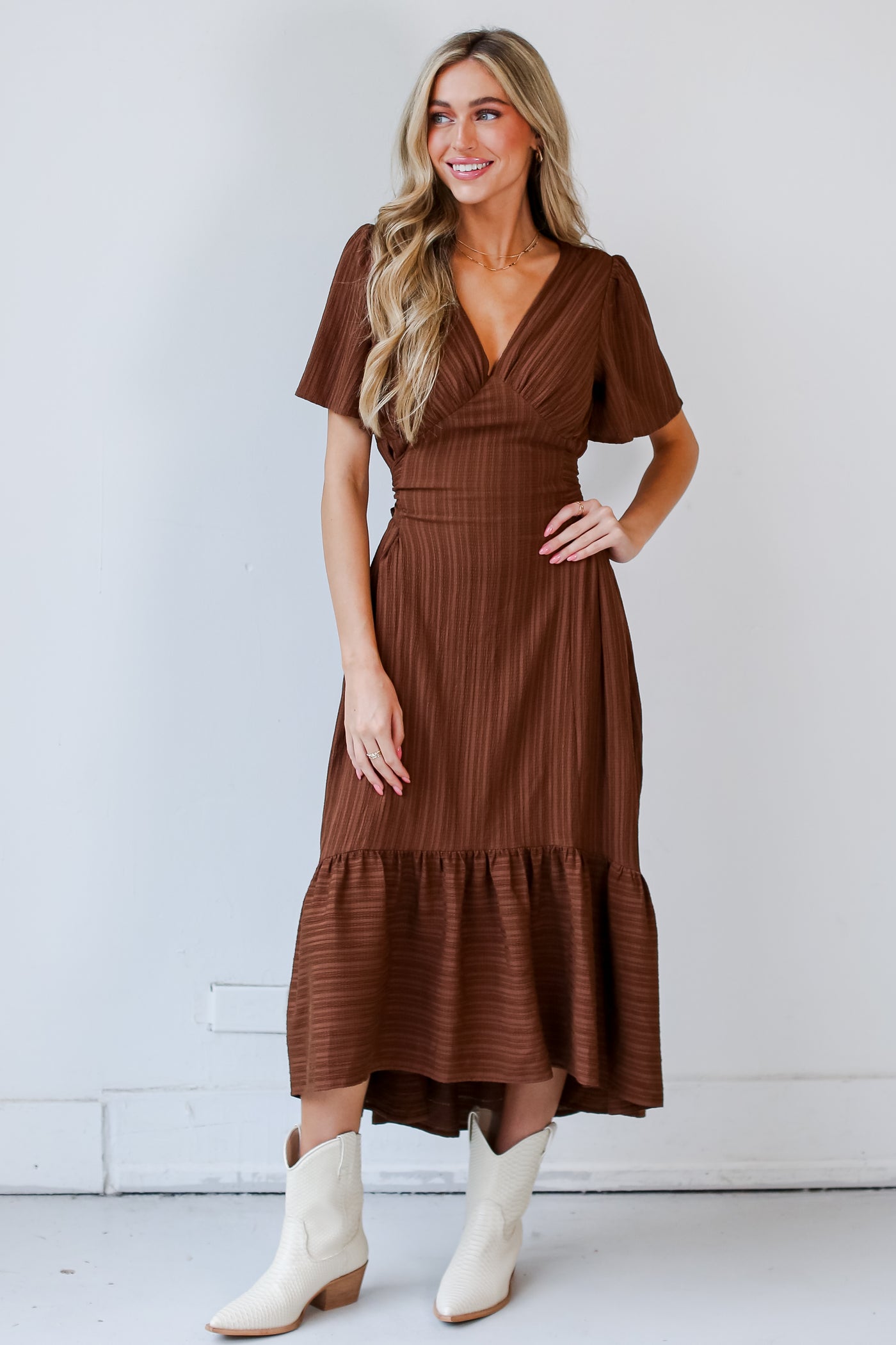 brown Maxi Dress for fall