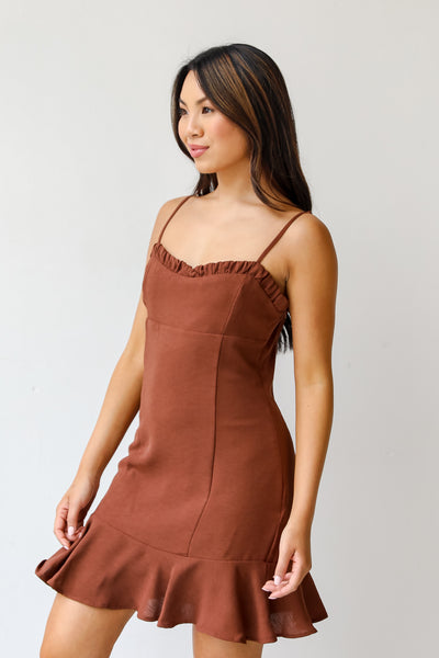 brown Mini Dress side view