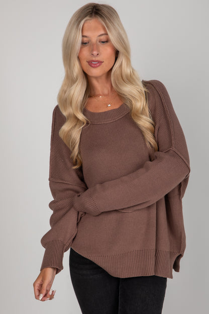 brown oversized sweater