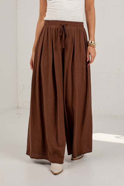 One More Toast Brown Wide Leg Pants
