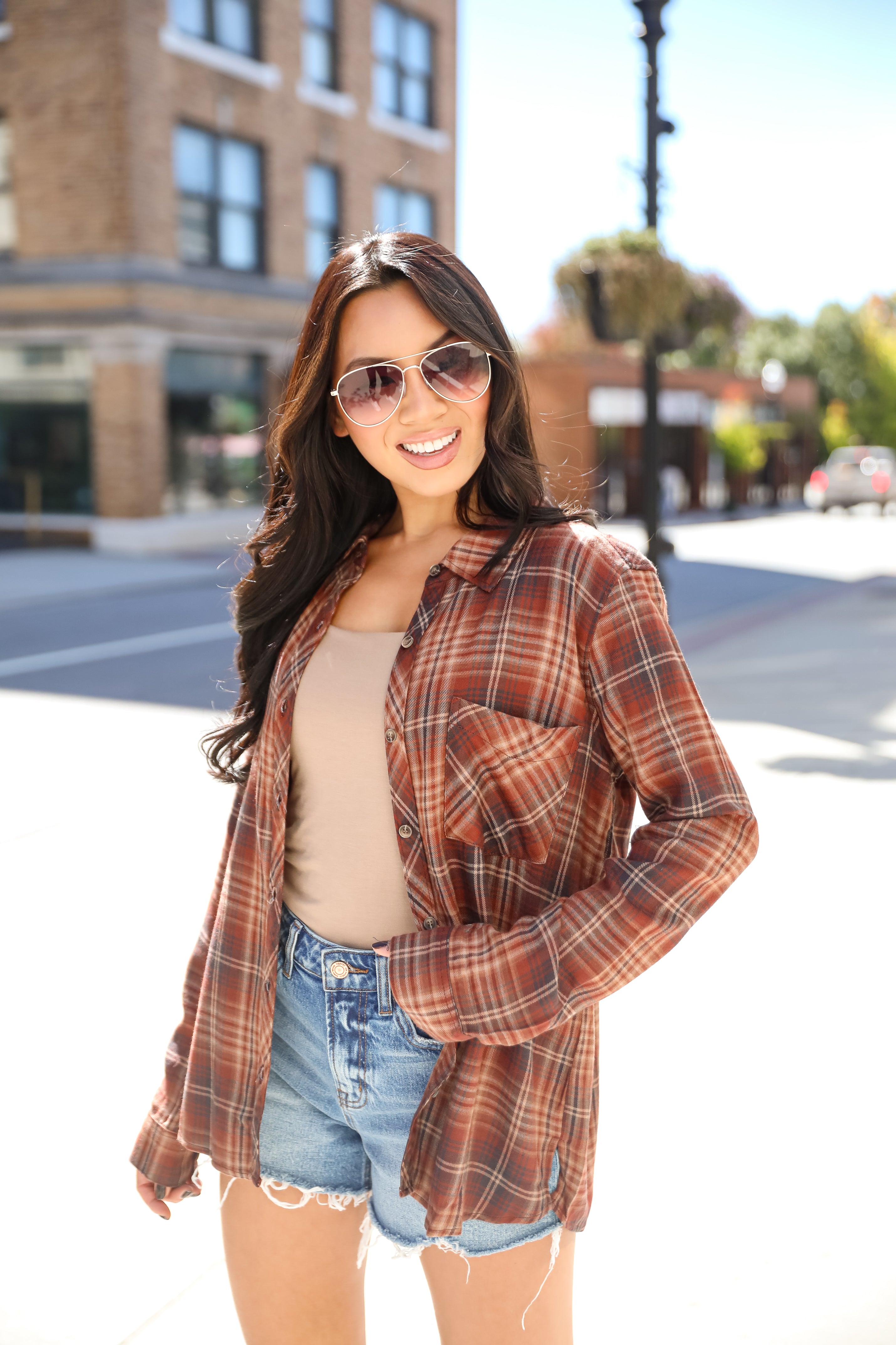 Exceptional Confidence Burgundy Plaid Flannel