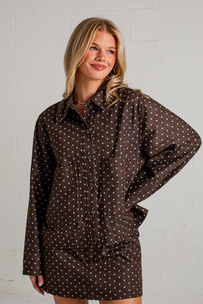Dot Your Way Brown Polka Dot Jacket
