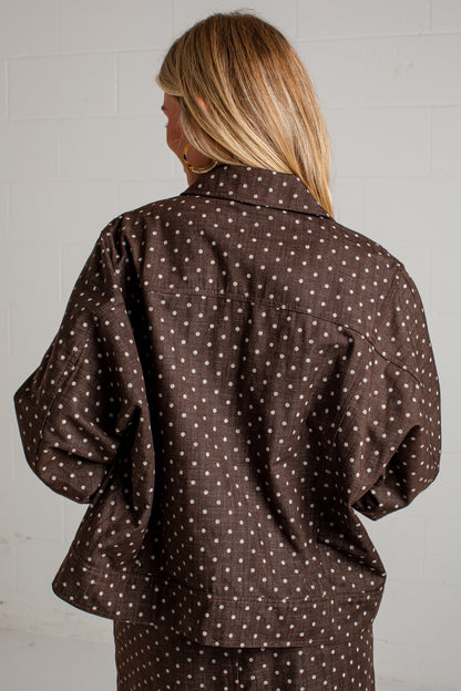 Dot Your Way Brown Polka Dot Jacket