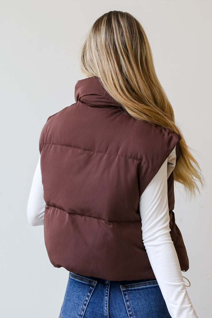 trendy Brown Puffer Vest