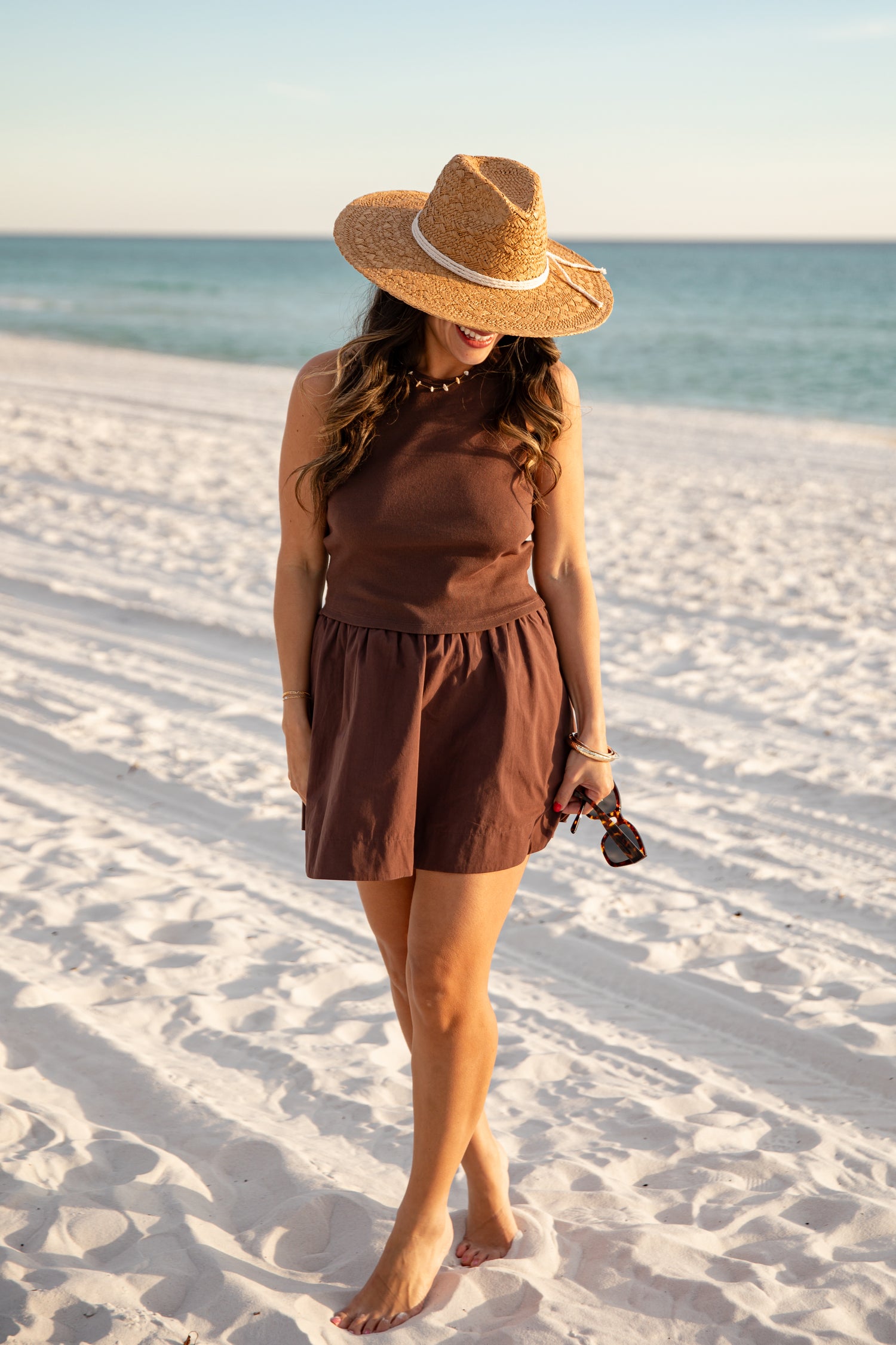 brown skirt dress Mac Duggal Sleeveless Mesh And Suede A-line Mini Dress