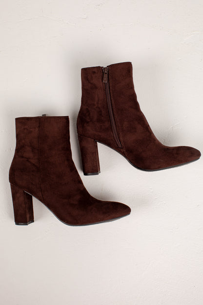 The Uptown Edit Brown Suede Booties