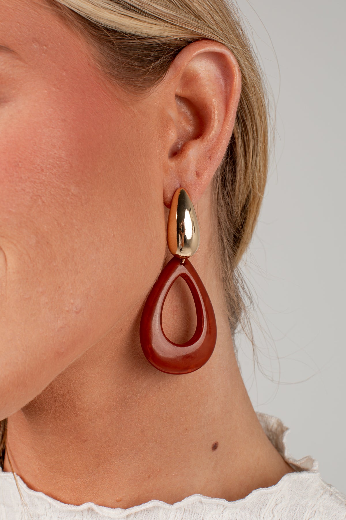 Audry Brown Teardrop Earrings