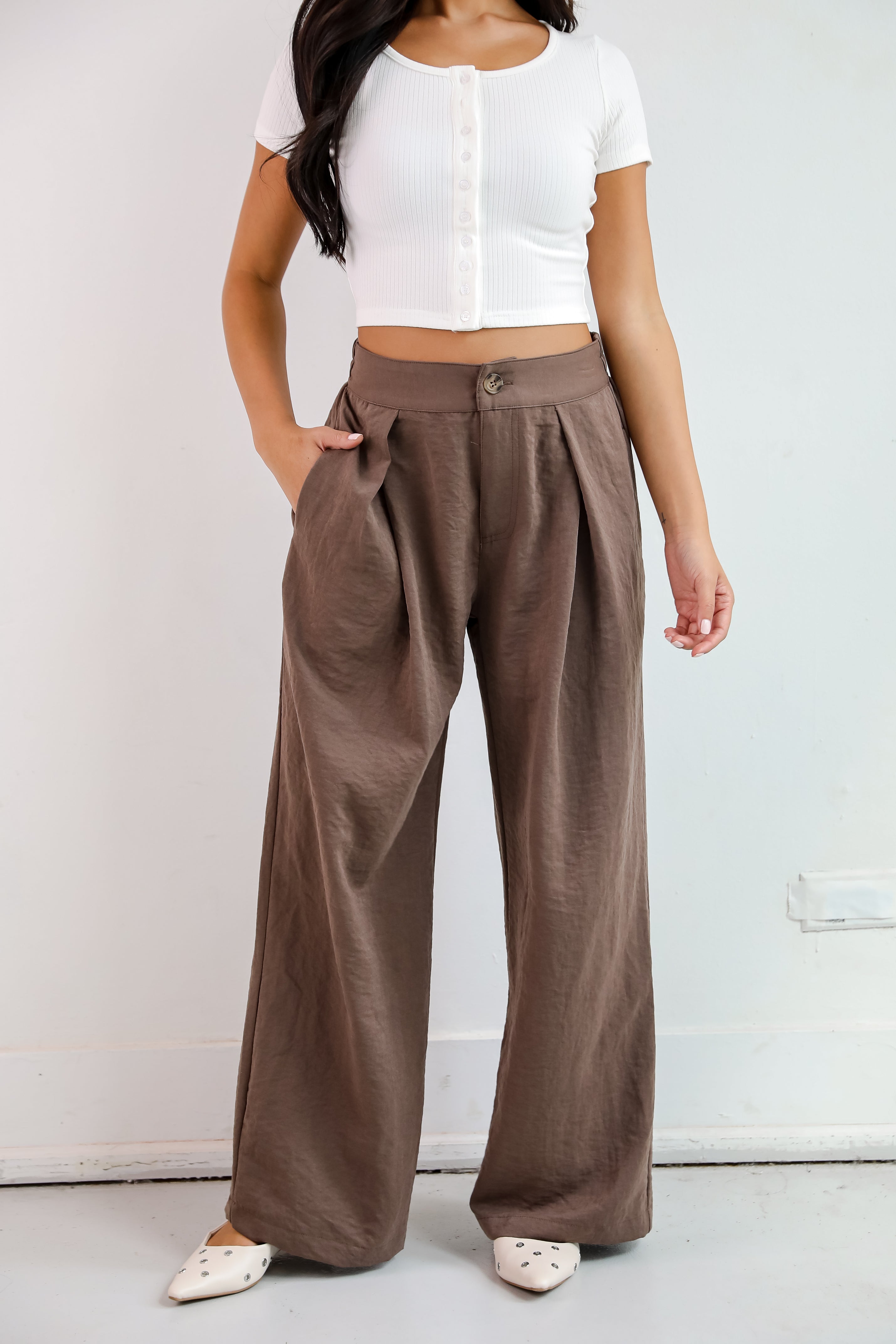 Chic Splendor Brown Trouser Pants