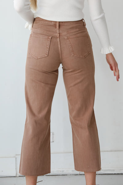 Chocolate Brown Wide Leg Jeans for women