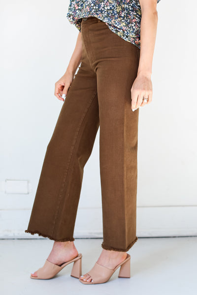 brown Wide Leg Jeans side view