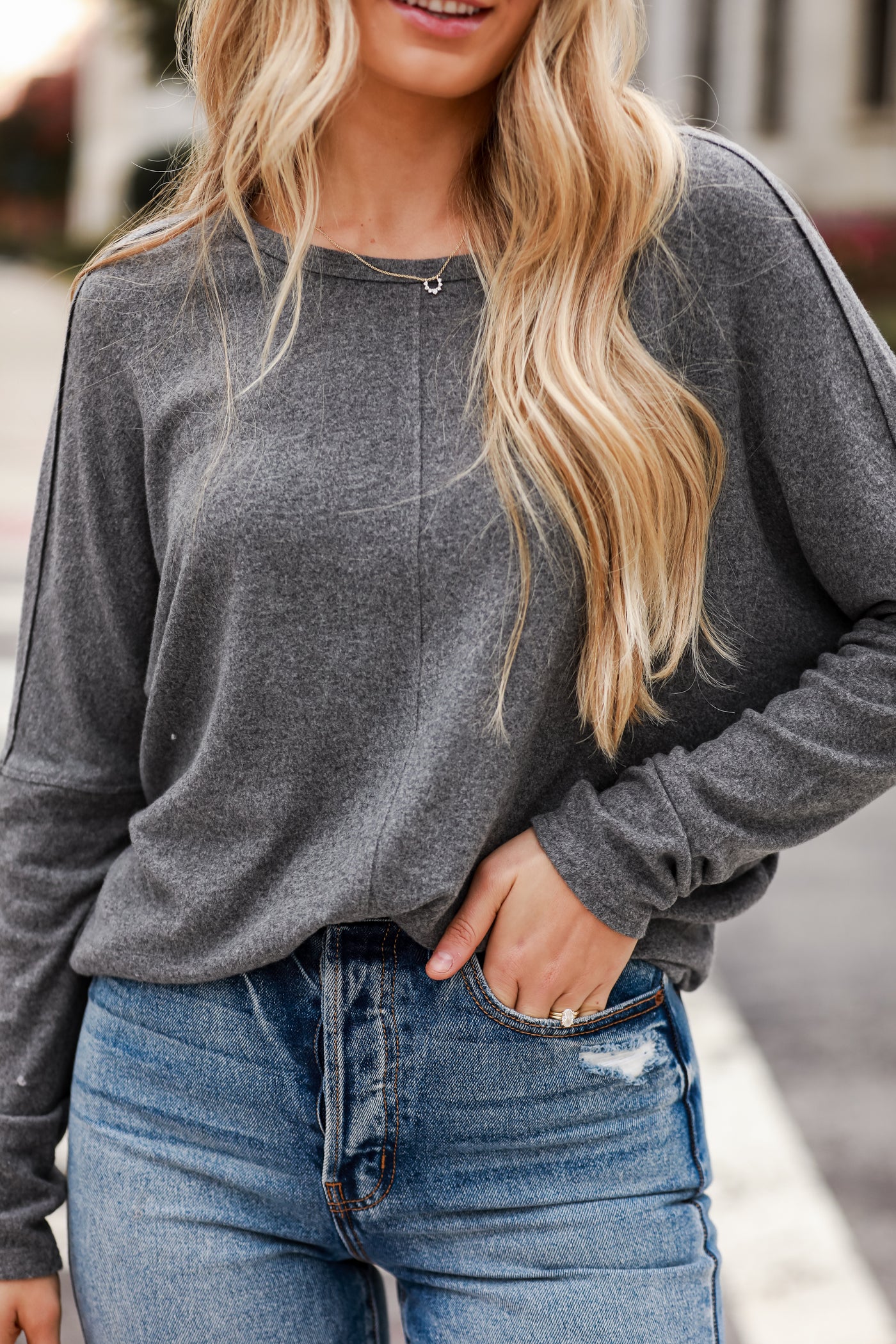 lightweight Brushed Knit Top