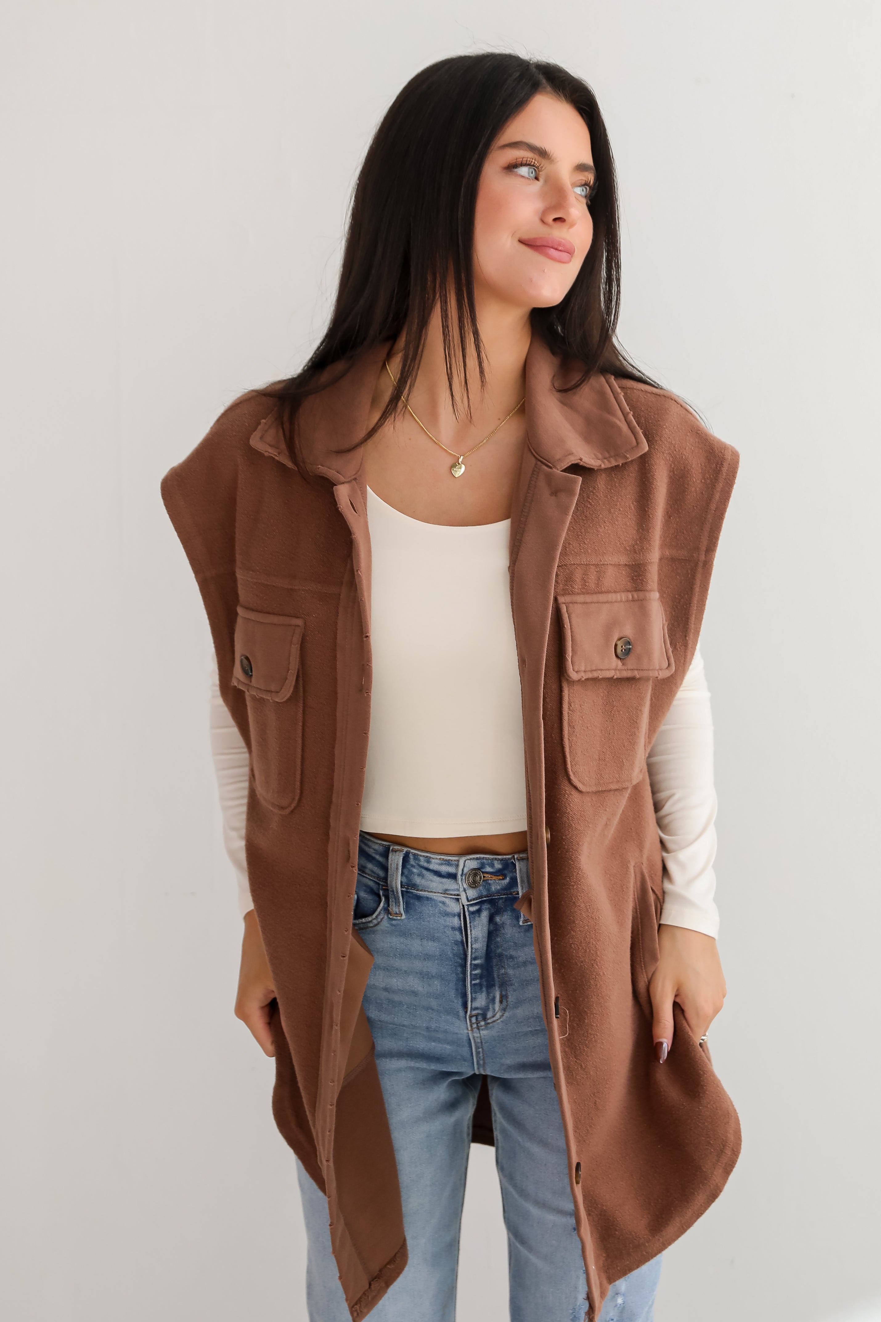 Cuddly Forecast Brushed Knit Vest