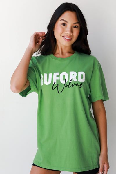 Green Buford Wolves Tee on dress up model