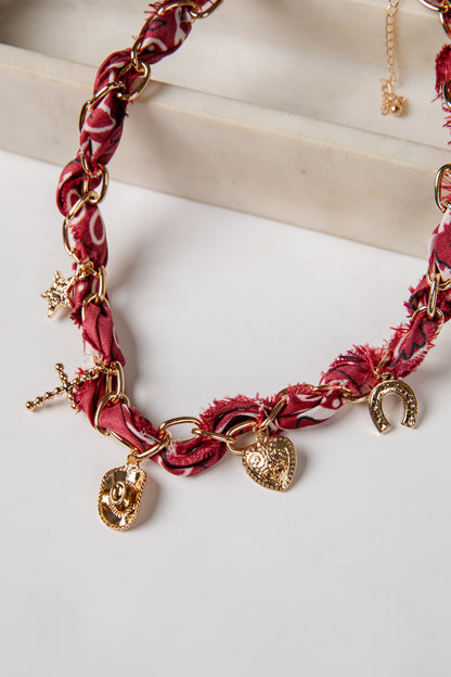 Trendy Bandana Charm Necklace | Charm Necklaces | Dress Up Natural Trendy Bandana Charm Necklace | Charm Necklaces | Dress Up Natural